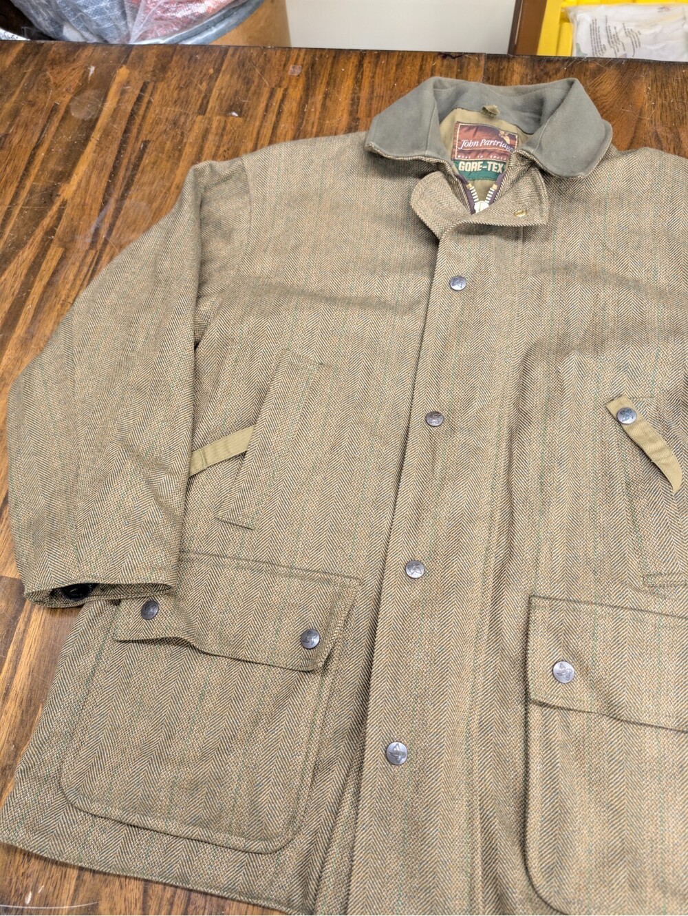 John Partridge Gore-Tex Wool Tweed Field Jacket Coat Men L